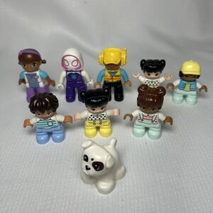 9 Lego Duplo Figures, Vet, Dog, Marvel, Construction Man, Boys & Girls